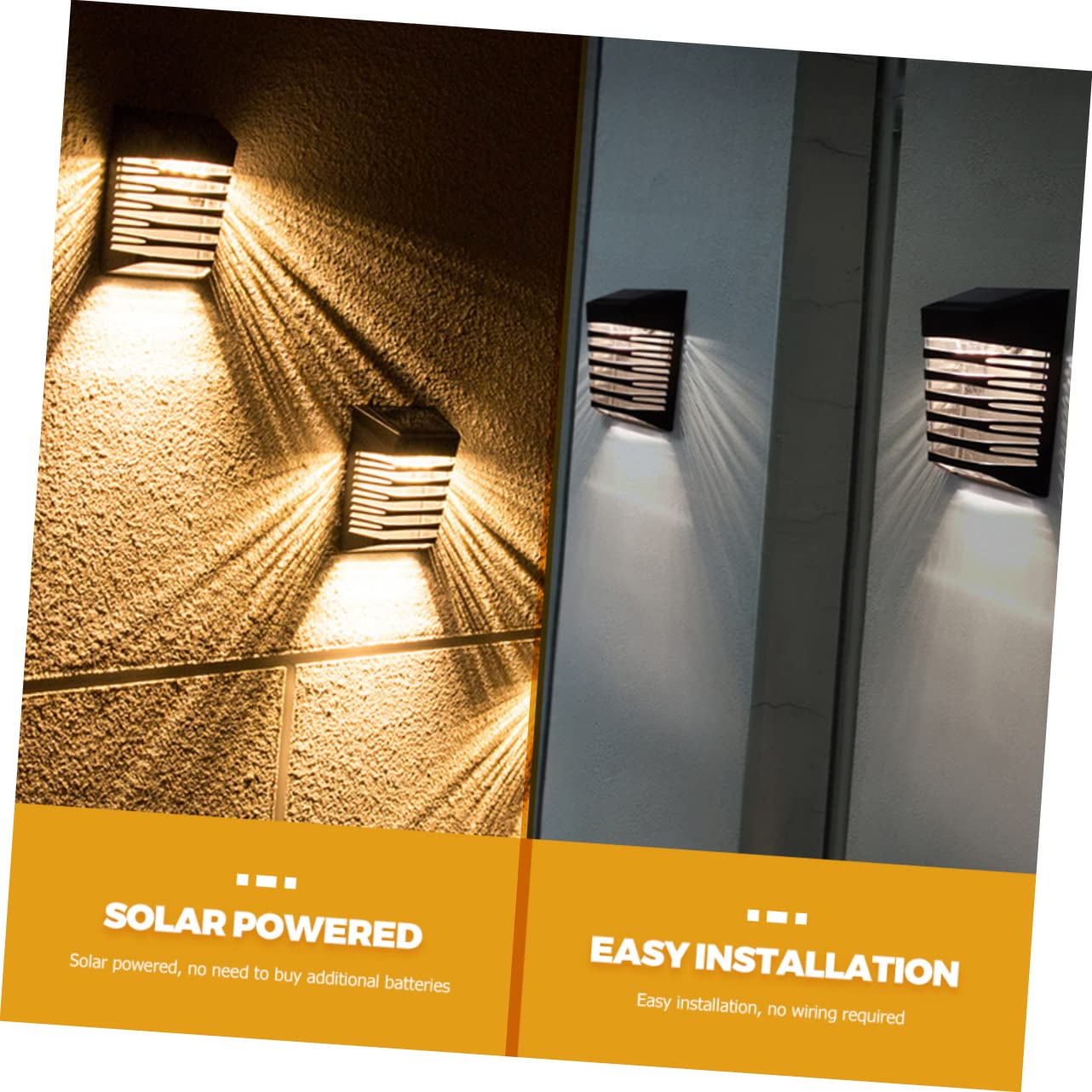 2szt Solarna lampa ścienna Zewnętrzne lampy ścienne Solarne lampy zewnętrzne Zewnętrzne lampy ogrodowe Zewnętrzne lampy zasilane energią słoneczną Solarna lampa ścienna Ogrodowa lampa ścienna Plastiko