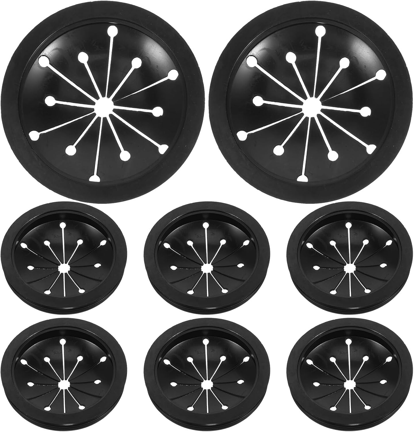 8 Pack Garbage Disposal Splash Guards Black Plastic Sink Guards