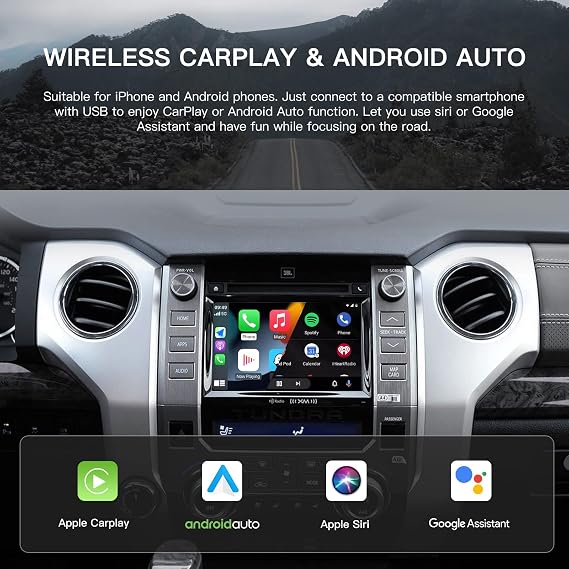 CARabc Wireless Carplay Android Auto Adapter for Toyota with Entune2.0 2014-2019, Fits for Tundra/Highlander/RAV4/Tacoma/Camry/Corolla/Avalon/Prius/CH-R/Sienna (FT-DE)