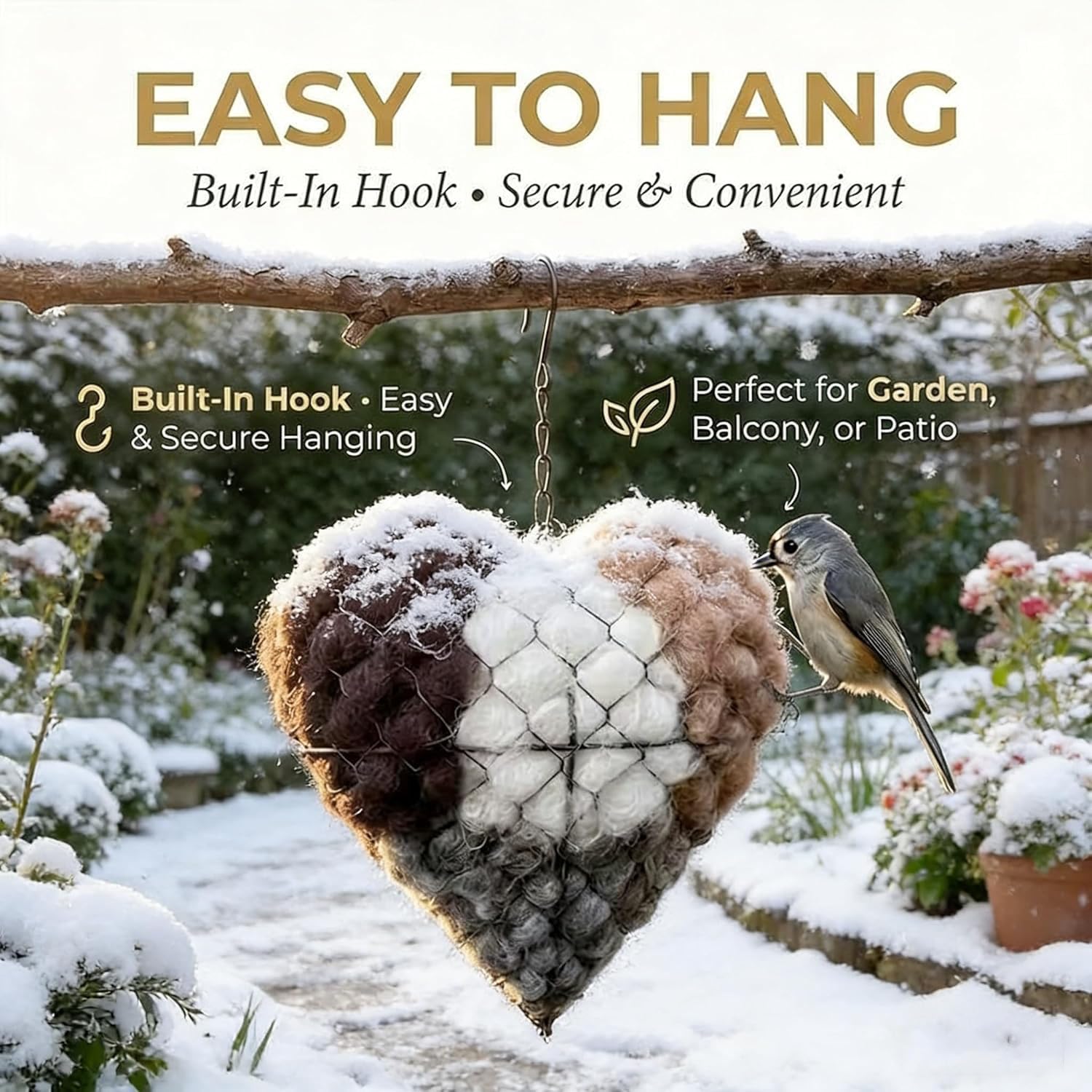 Corazón de Fibra para Nido de PáJaro Hecho a Mano, Fibra de Pájaro Nido Corazón Hecho a Mano, Hecho a Mano Fibra Corazón para Nidos Pájaros,para Amantes de Los Animales y Colibríes, Casa,4 stück