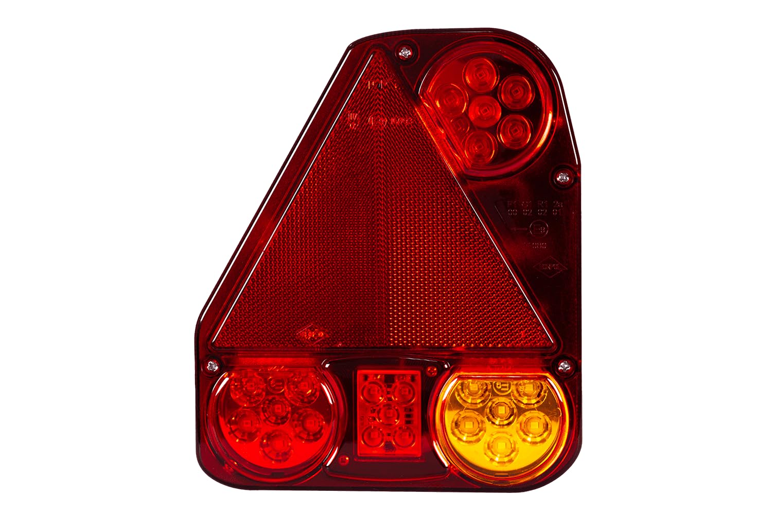 LZD 776 Piloto Trasero LED Izquierdo 5 Funciones para Remolque Lámpara de Freno Posición e Intermitente 12V 24V Impermeable IP55 Homologado 206x174mm