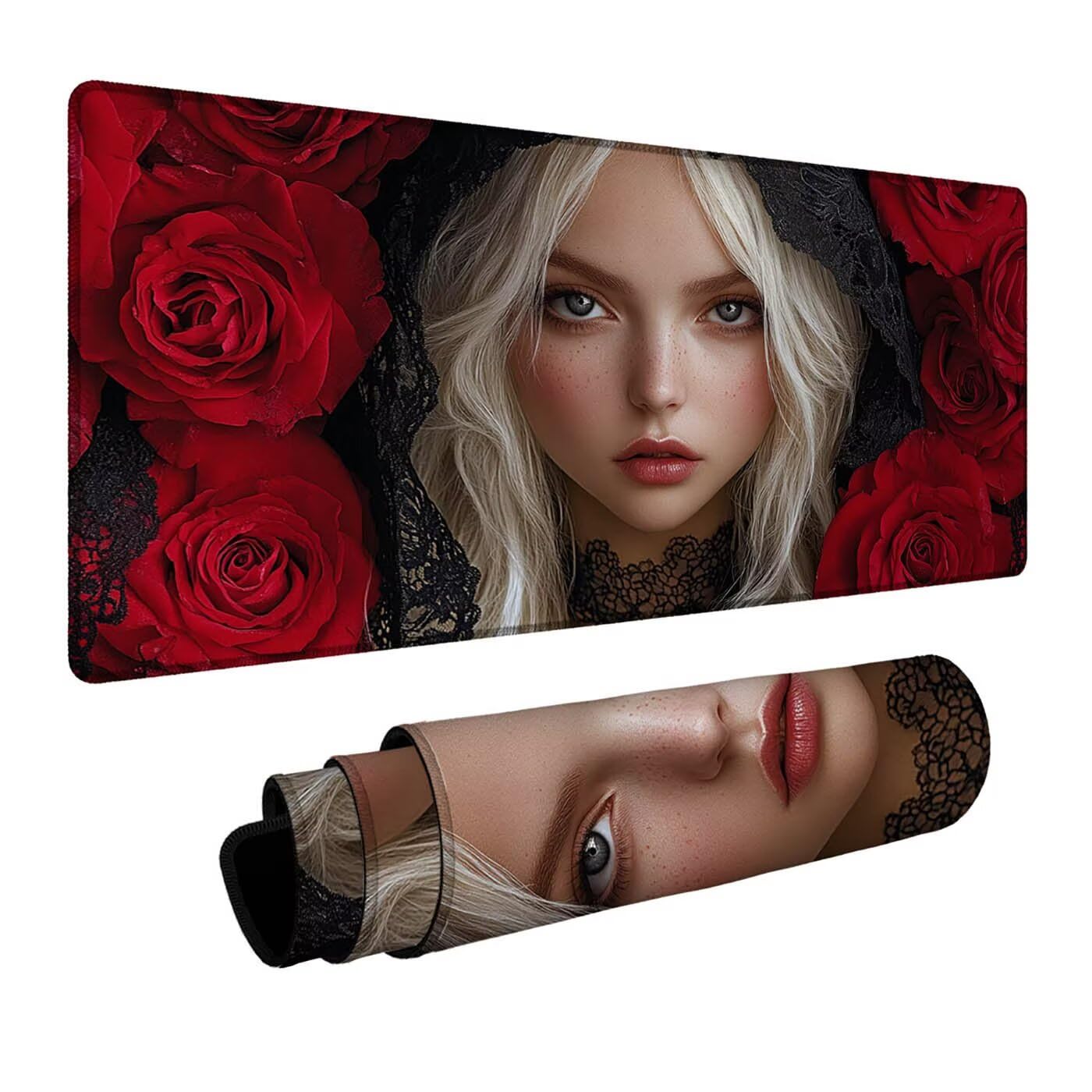 Różowa podkładka pod mysz XXL podkładka pod mysz 140 x 60 x 0,3 cm Wodoodporna podkładka pod mysz z antypoślizgową gumową podstawą do laptopa Klawiatura Gamer PC Dekoracja Jesień Biuro Kobieta DBYH