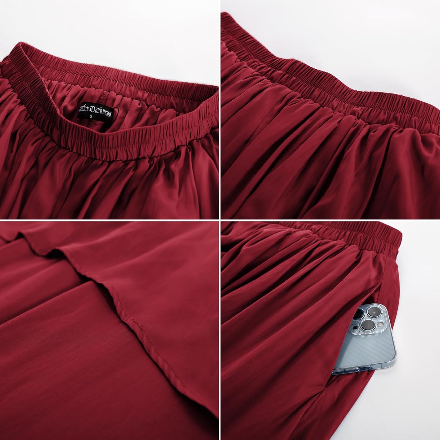 SCARLET DARKNESS Women’s Renaissance Maxi Skirt Elastic High Waist Double Layered Swing Skirt Vintage Pirate Tiered Skirts with Pockets 7 71shgOKo8LL. AC SL1500