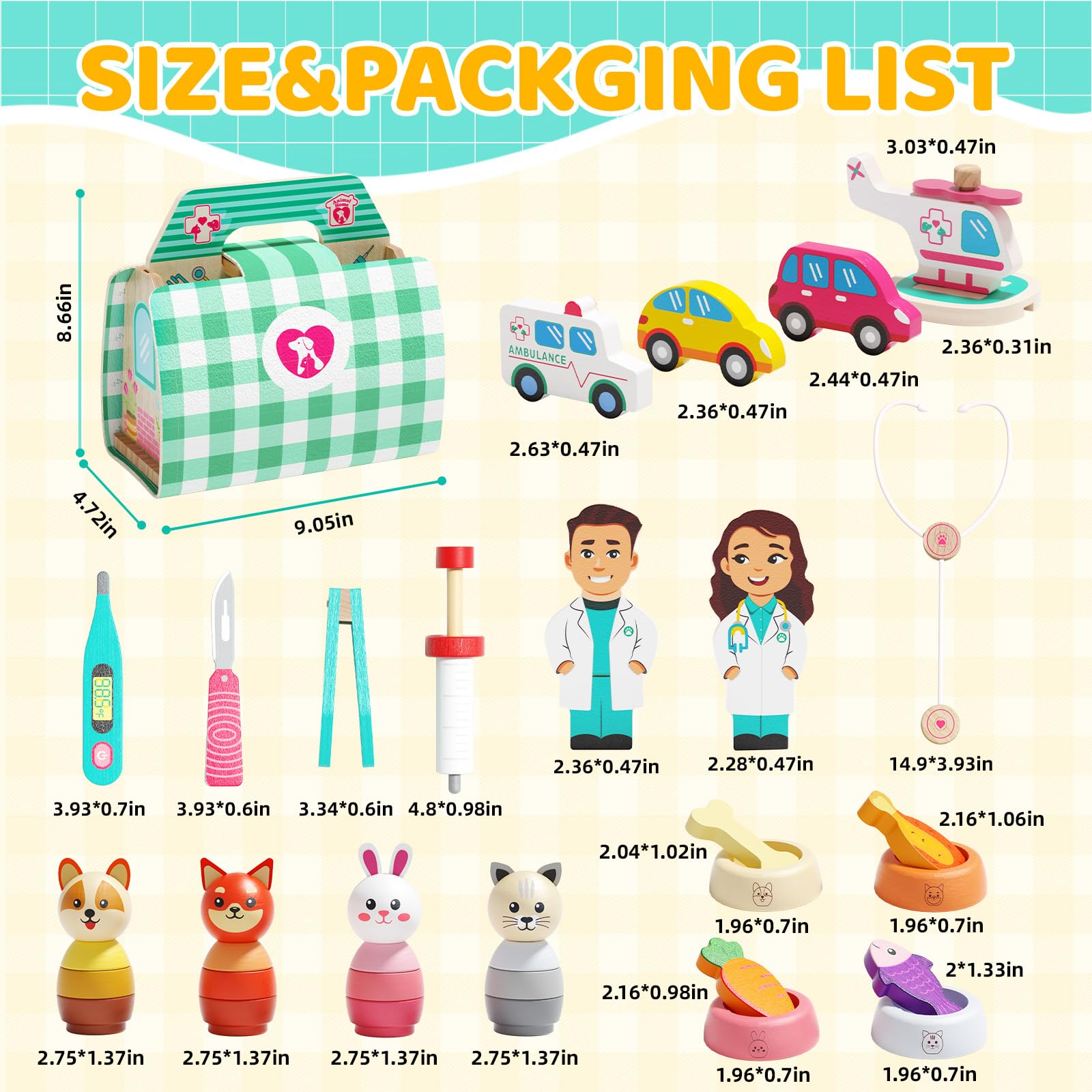 edutree 37Pcs Pet Doctor Kit For Toddlers 3-5 with Handbag - Image 4