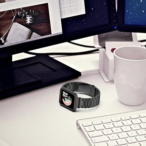 Miniatura 6 de Bandas compatibles con Xiaomi Mi Watch LiteRedmi Watch de acero inoxidable sólido para mujeres y hombres, pulsera de metal con funda protectora para