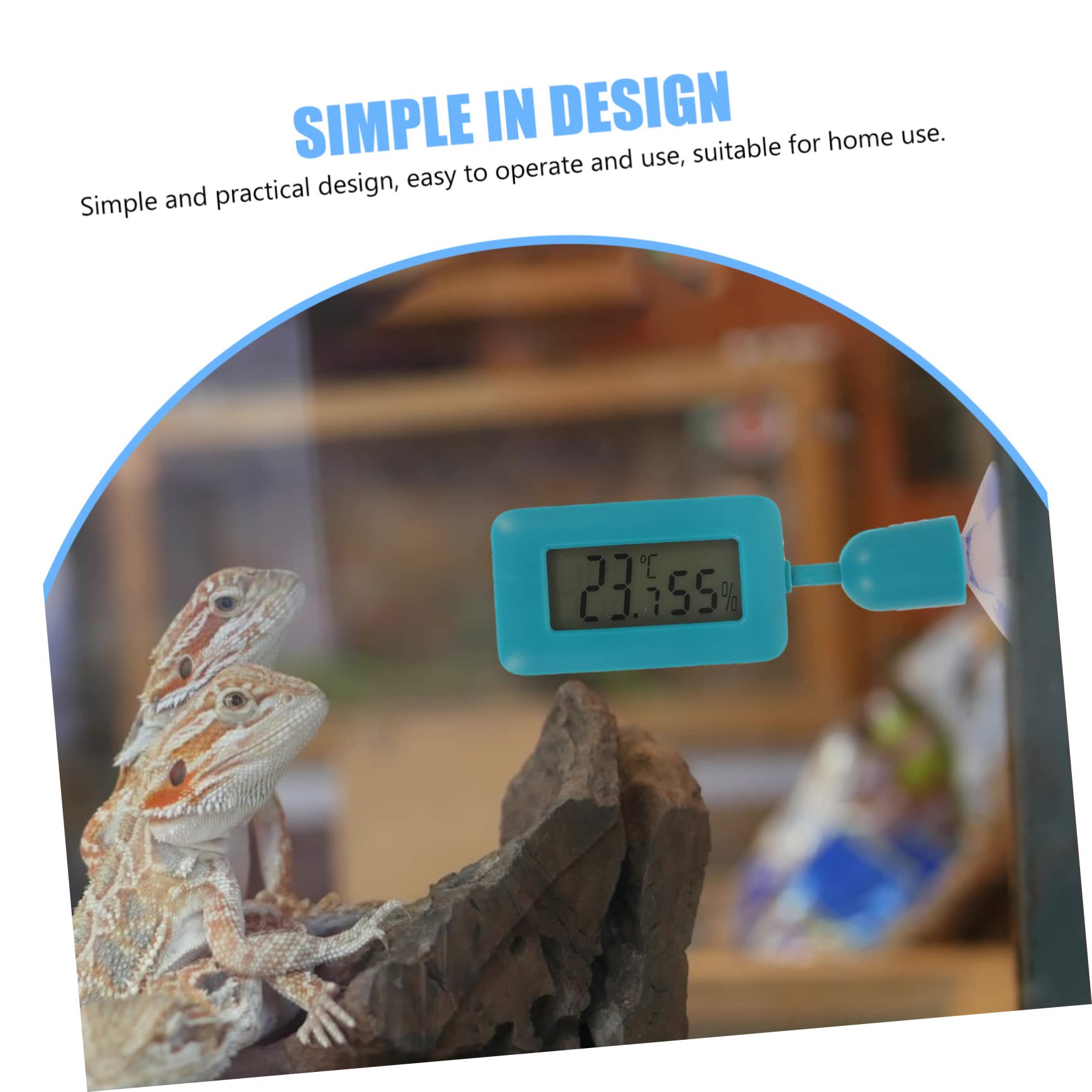 Housoutil 4stücke Reptilien-terrarium Thermometer Mit Großer Anzeige Drehbare Nachtsicht Praktischer Saugnapf Präzise Temperaturmessung Für Bearded Dragon Und Andere Reptilien