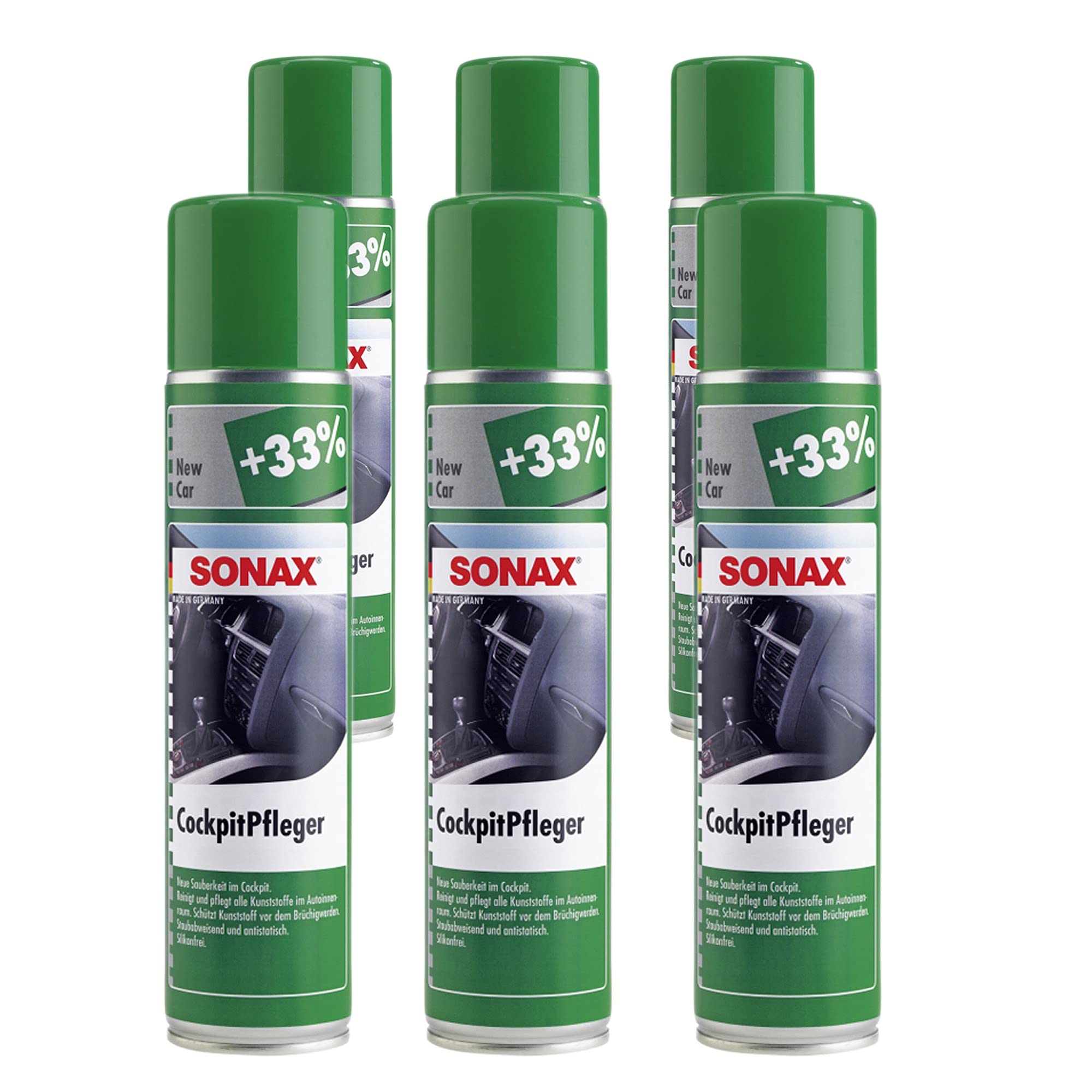SONAX 6X 03563000 CockpitPfleger New Car Kunststoff Pflege Reiniger 400ml