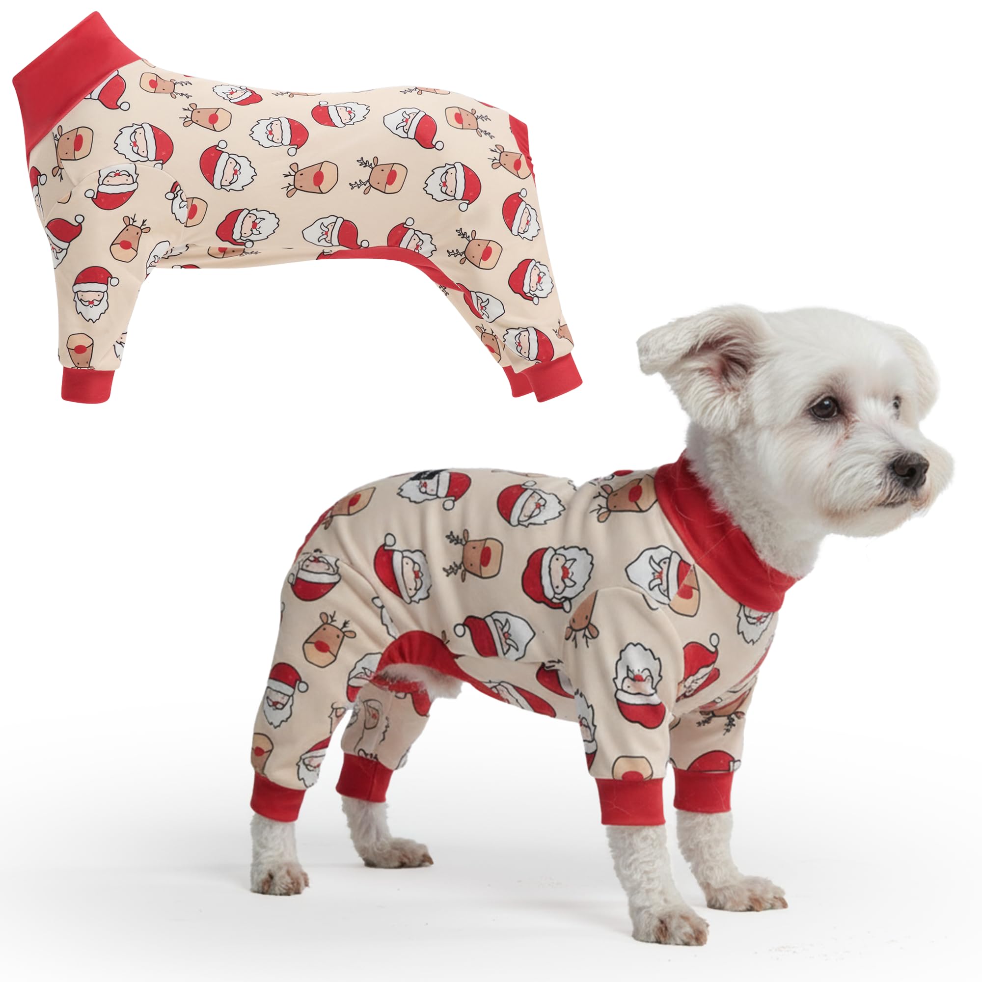 Spark Paws Christmas Dog Pajamas - Onesie Recovery Surgery Suit PJS