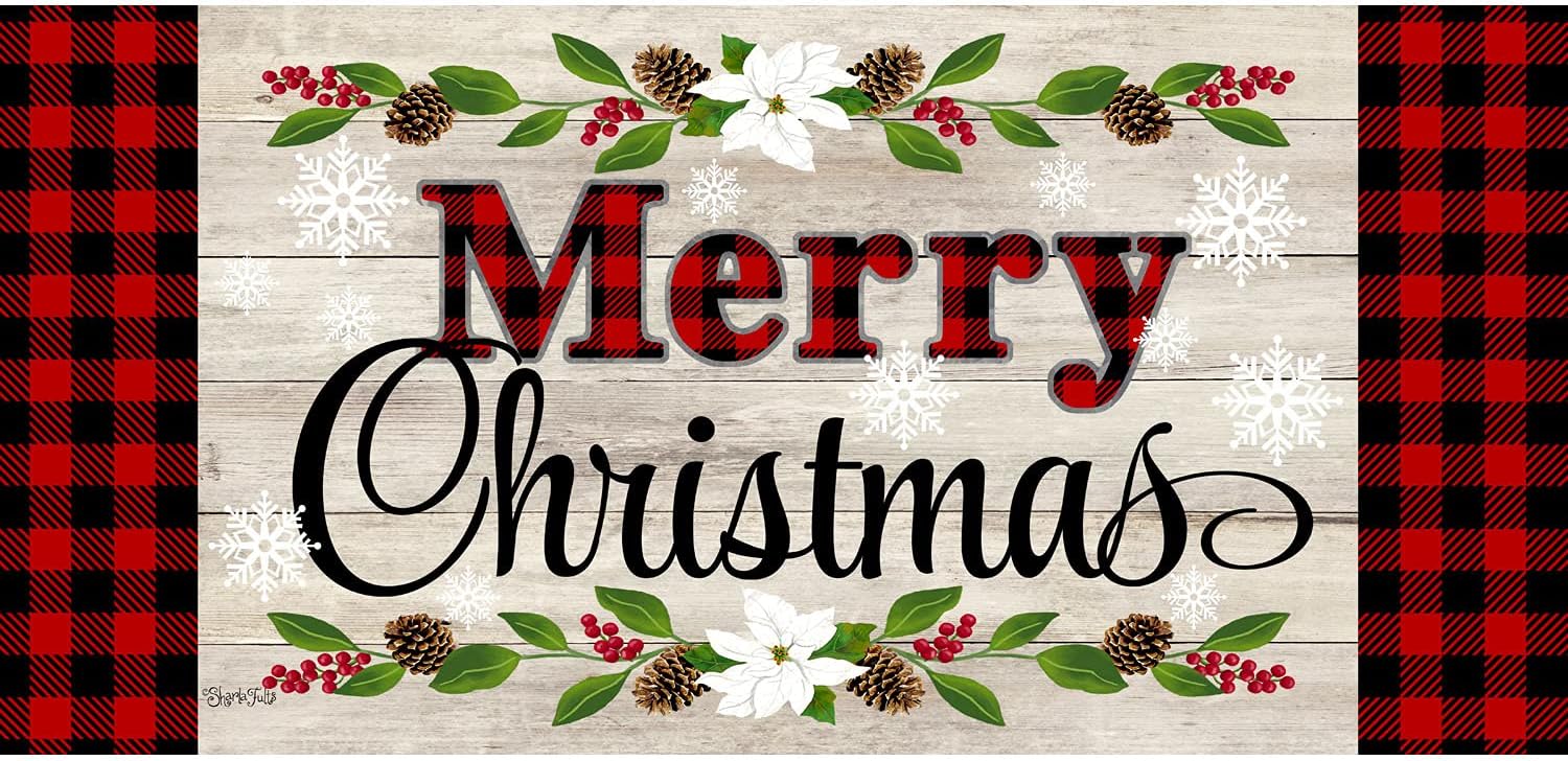 Evergreen FlagSassafras Christmas Sentiments Interchangeable Entrance Doormat | Indoor and Outdoor | 22-inches x 10-inches | Non-Slip Backing | All-Season | Low Profile | Home Decor