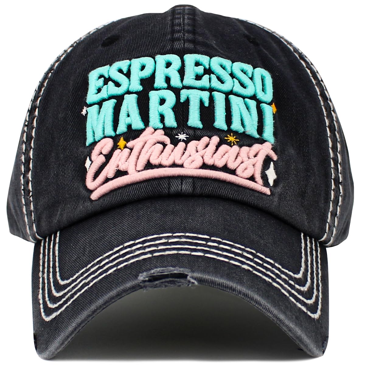 Vacation Beach Camping Womens Baseball Cap Distressed Vintage Unconstructed Embroidered Patch Hat