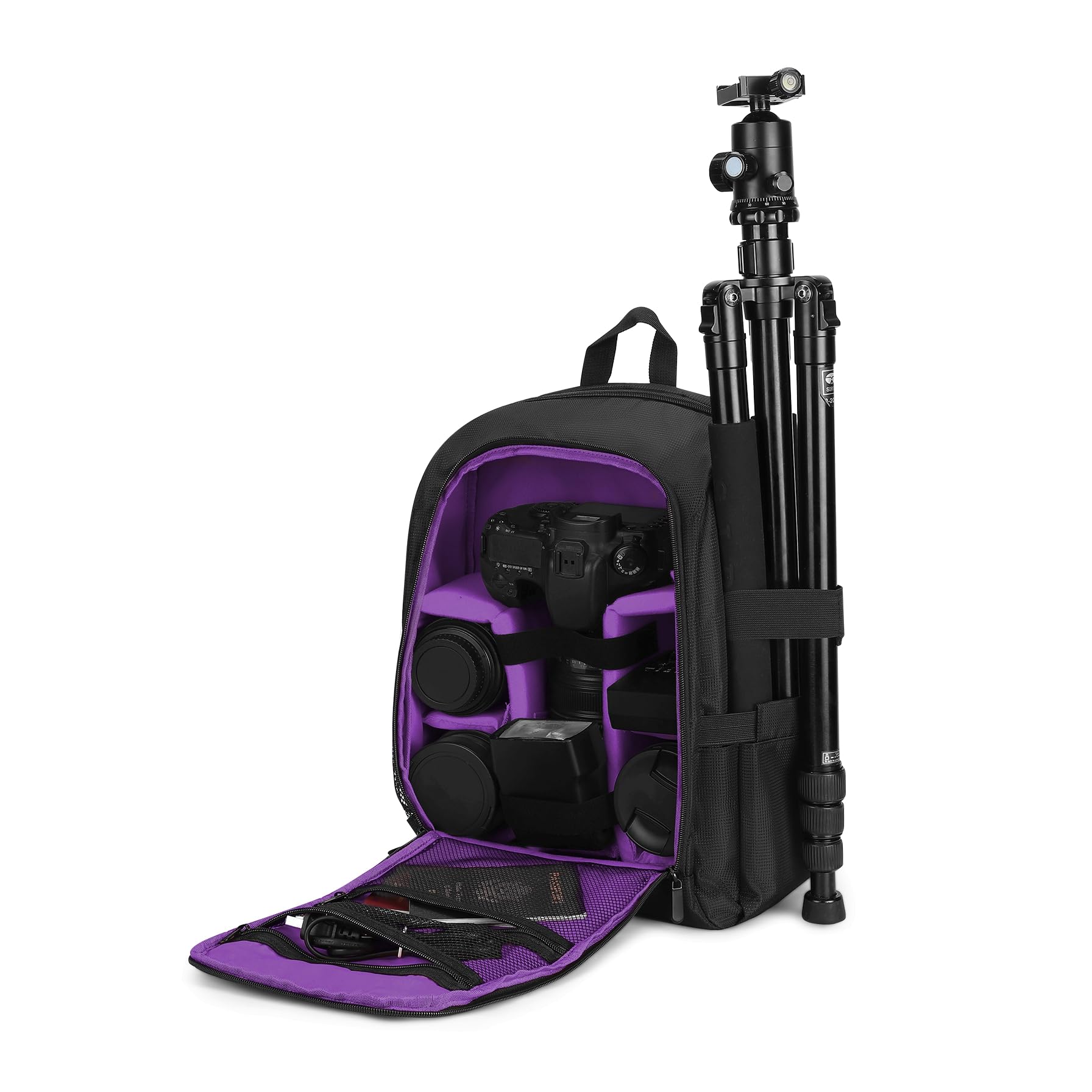 G-raphy Camera Backpack for Photographer Camera Bags with Laptop Compartment/Tripod Holder for Dslr SLR Cameras, Flashes and Camera Accessories (Purple)