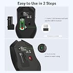 Souris sans fil acer pour portable, souris d'ordinateur 2,4 GHz, souris USB sans fil 4000 DPI avec récepteur USB-A, 6 boutons, 5 DPI réglables, pour mains de taille moyenne à grande, pour PC, portable, bureau
