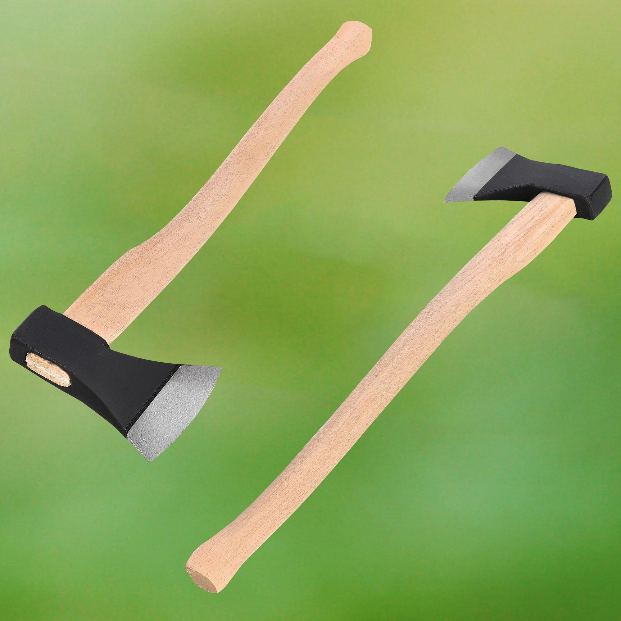 KOTARBAU® Hacha forjada 1,8 kg Longitud total 783 mm con mango de madera Hacha para hendidura de madera Hacha de cañón Martillo de madera