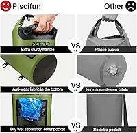 Vista 4 de Piscifun Bolsa seca, mochila flotante impermeable 10L/20L/30L/40L con funda impermeable para teléfono para navegación, kayak, pesca