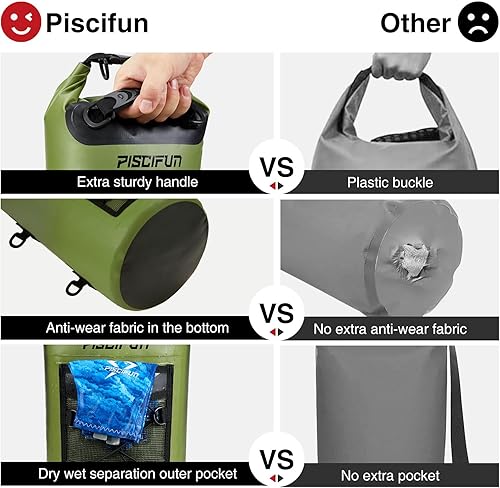 Miniatura 4 de Piscifun - Mochila seca flotante e impermeable, 510203040 L, con funda impermeable para teléfono, para kayak, canotaje, surf, rafting y pesca