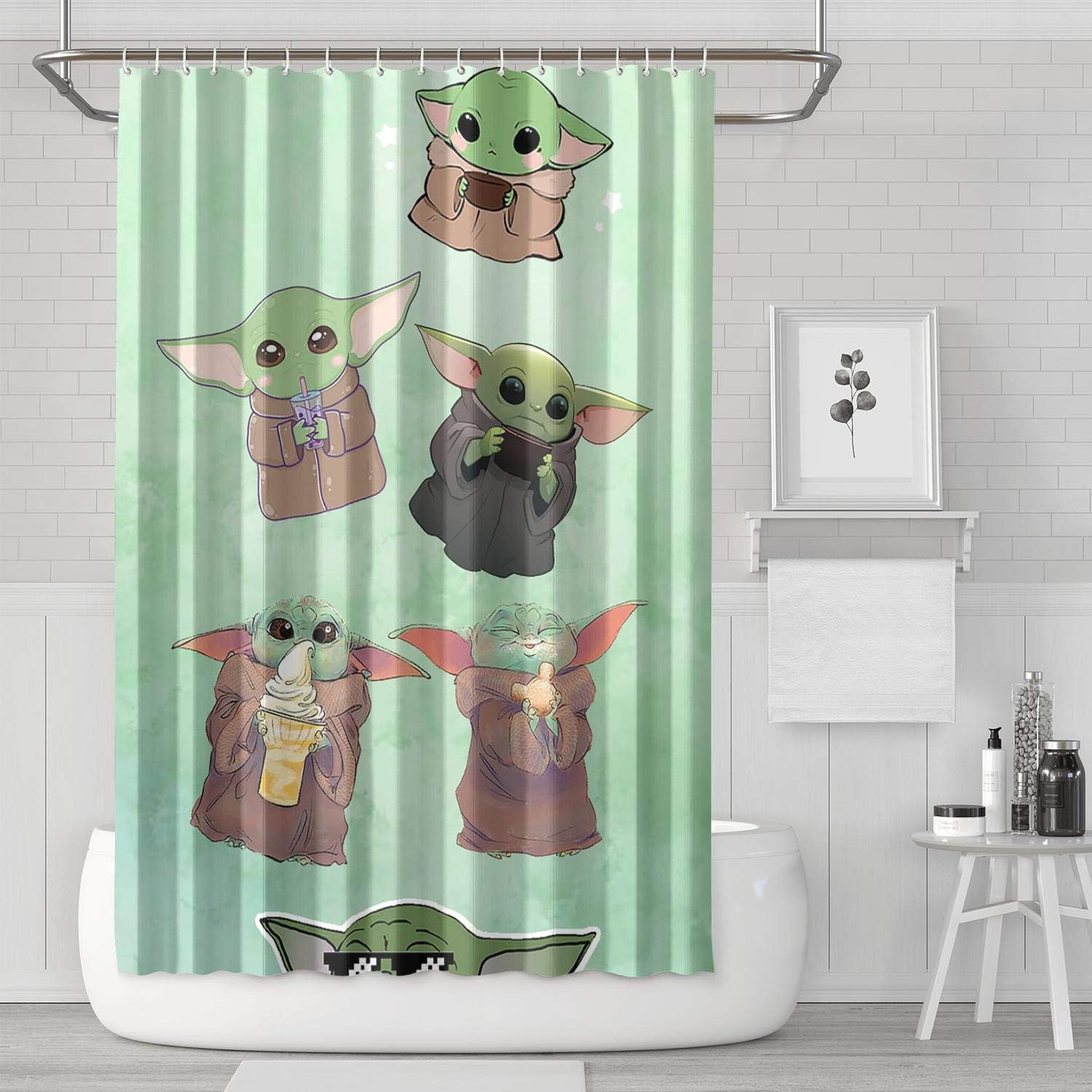 RTMCH511 BabyYodaDesignPoster Unique with Hooks Shower