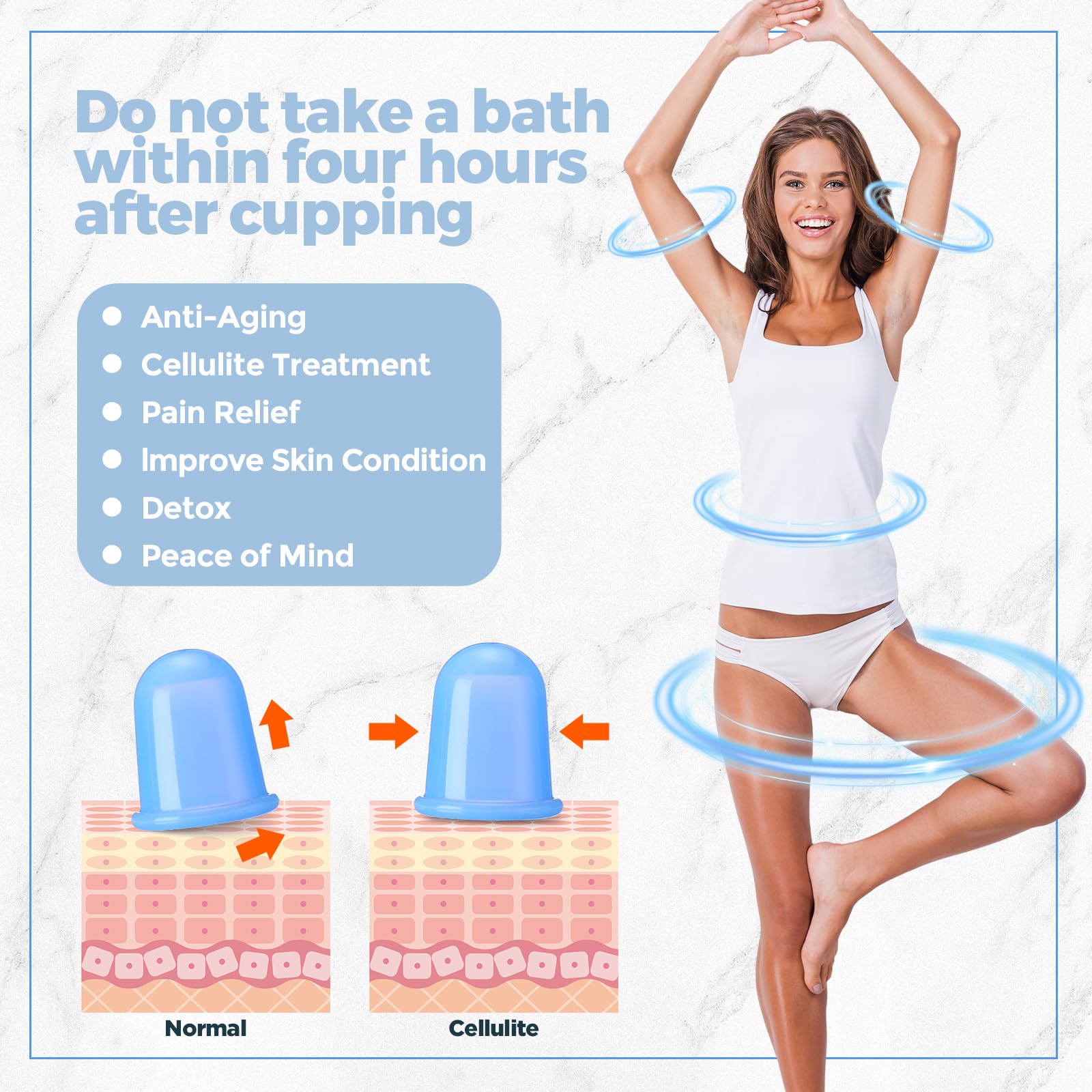 TrelaCo Set di coppettazione in silicone anticellulite, 12 pezzi, 2 dimensioni, per terapia di massaggio, terapia a coppettazione, ventose, per alleviare l'artrite, riduzione del dolore, uso domestico
