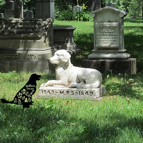 Miniatura 4 de Letrero conmemorativo de metal personalizado para perro, nombre de perro, grabado con estaca de recuerdo de flores, para familia amante de mascotas