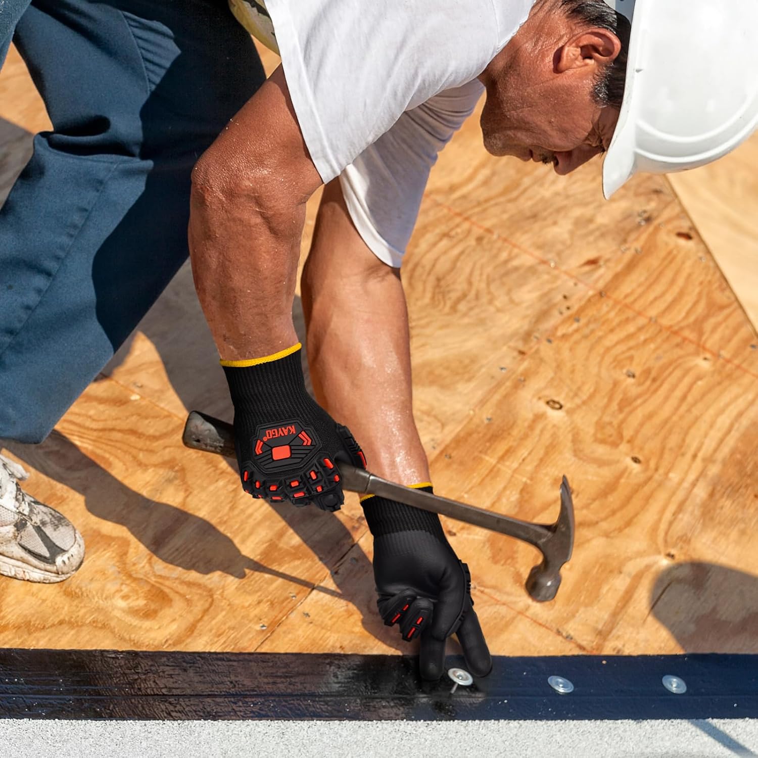 KAYGO Impact Resistant Work Gloves, Ansi A3 Cut Resistant Impact Work Gloves with HPPE Liner, Nitrile Coating KG30N TPR - Image 6