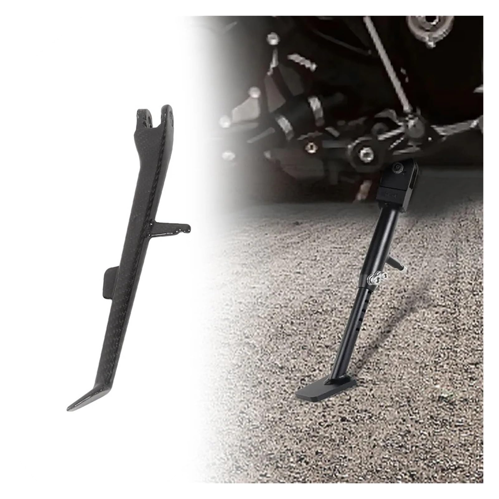 Cavalletto laterale in fibra di carbonio Accessori for moto Cavalletto piede treppiede Staffa laterale compatibile con BMW S1000R BMW S1000RR BMW M1000RR(Matt)