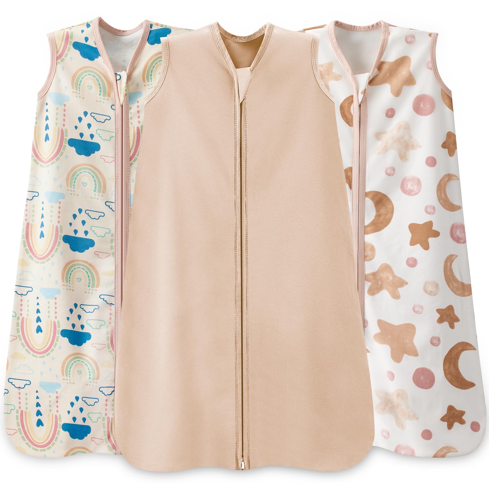Photo 1 of ***missing 2***Wrrernsin Baby Sleep Sack 0-6 Months,100% Cotton TOG 0.5 Wearable Blanket for Newborn and Infant, 3 Pack 2-Way Zipper Lightweight Sleeping Bags for Toddler
