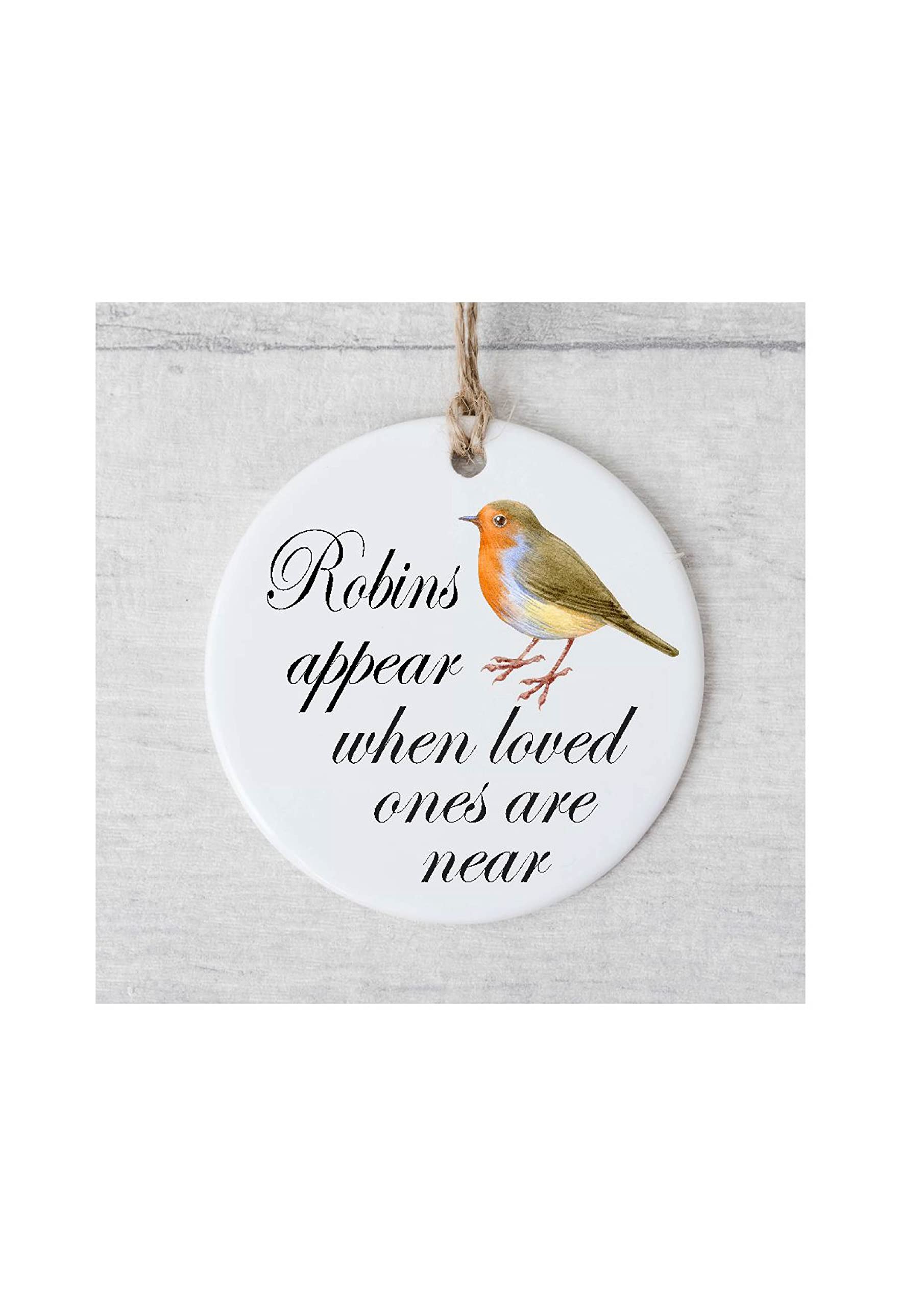 Danni Rose White Robins Appear When Loved Ones Are Near, Lost Loved Ones, Bereavement Gift, Memorial Ornament,Robin Decoration,