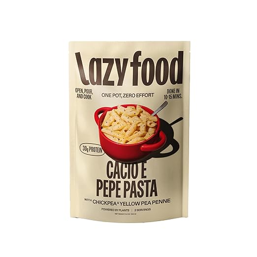 Lazy Food Cacio e Pepe Pasta Meal | Gluten Free Pasta Dinner | Low Carb High Protein Italian One Pot Meal Kit Made with Real Romano Cheese | Chickpea & Yellow Pea Penne - 1 Pack (2 Servings)