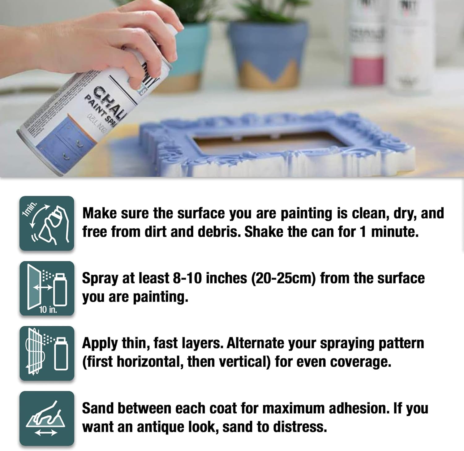 Chalk Finish Spray Paint - 11.8oz Water Based, Ultra Matte. Made With Real Chalk. Multiple Applications Including Furniture & Arts and Crafts. CK 798 Ash Grey