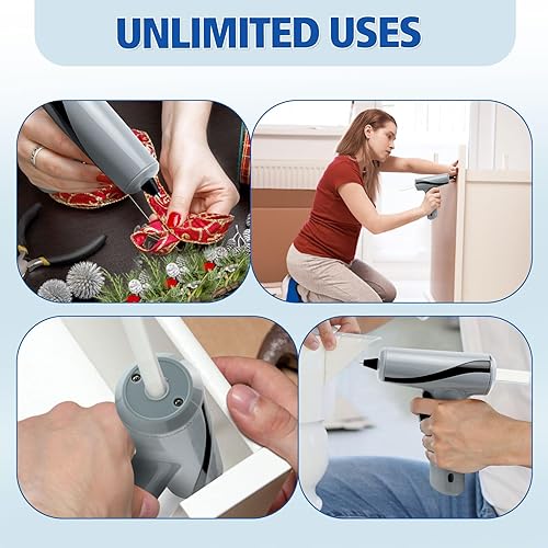 Miniatura 10 de Kit de pistola de pegamento caliente con 30 barras de pegamento, precalentamiento rápido, boquilla de precisión de 20 W de alta temperatura