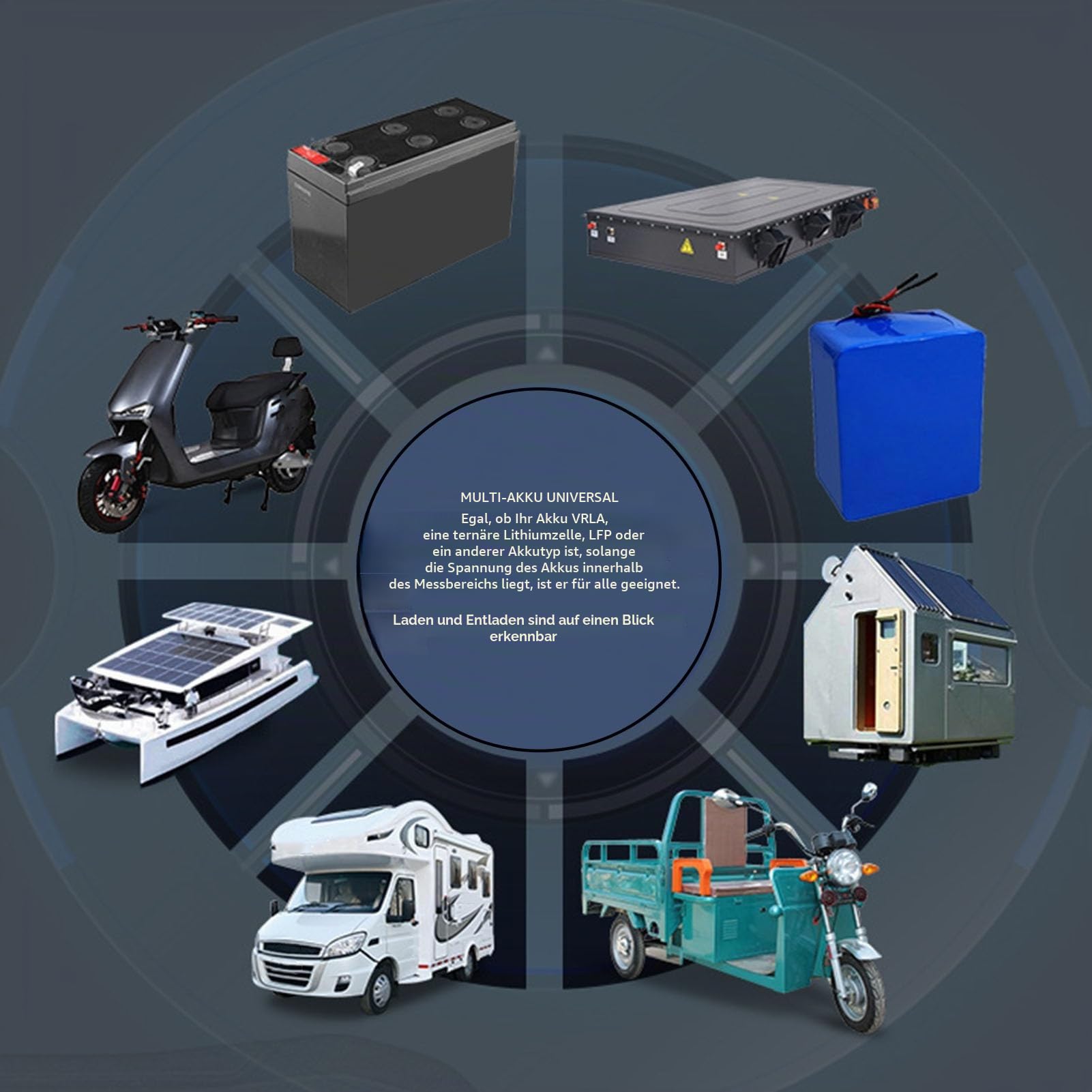 Batteriemonitor mit WiFi App Fernüberwachung Shunt für 12V 24V Batterie Golfcart Wohnmobil Boot Solaranlage Spannung Strom Kapazität