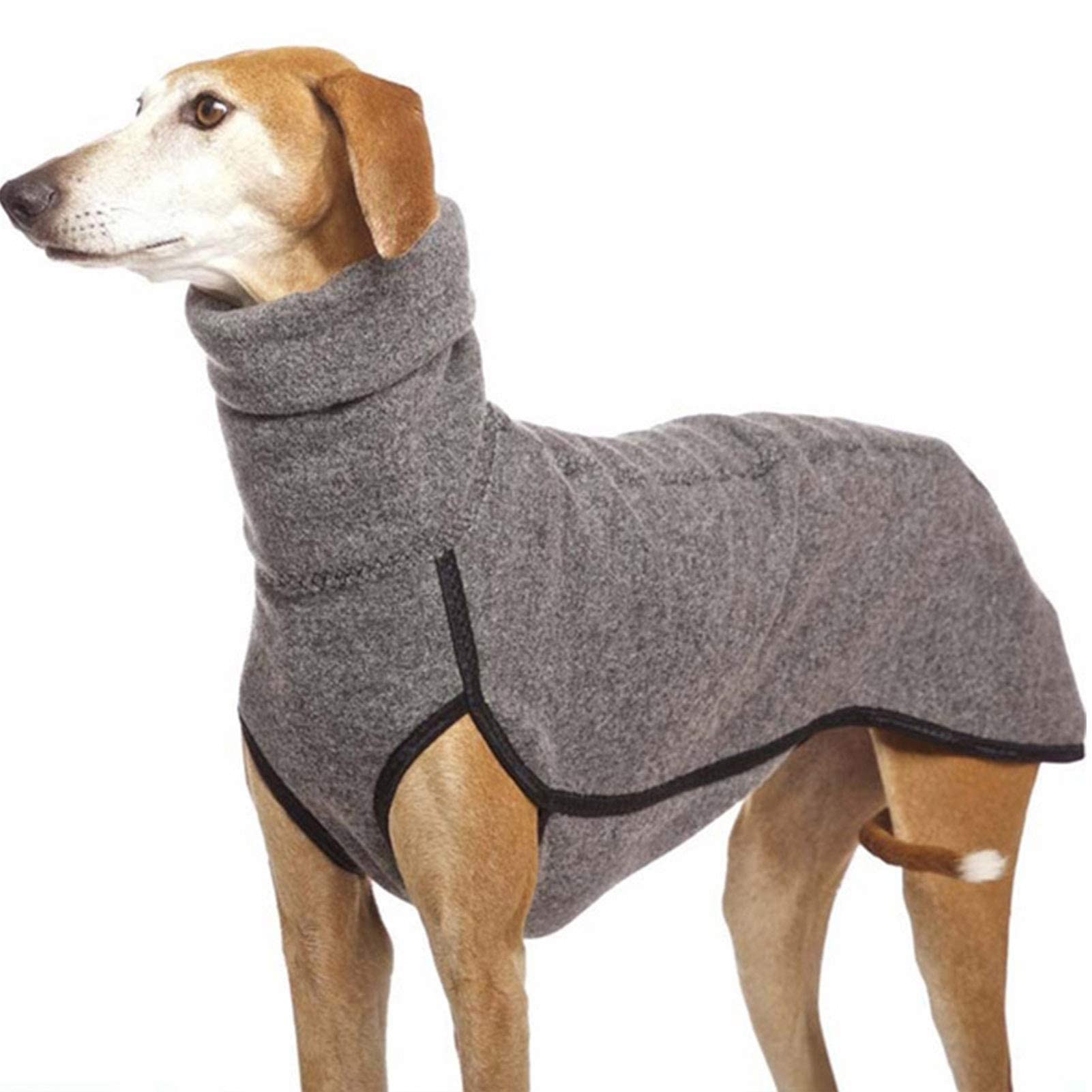 Imily Bela Dog Coat Winter Warm Turtleneck Dog Jumper Fleece Cuddly Dog Jacket Pet Outfits for Small Medium Large Dogs, Grey, M