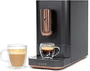 Café Affetto Automatic Espresso Machine | Brew in 90 Seconds | 20 Bar Pump Pressure for Balanced Extraction | Five Adjustable Grind Size Levels | WiFi Connected for Drink Customization | Matte Black