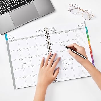 2026-2027 Appointment Book/Planner - Weekly & Monthly Planner, 9 x 11, Large, JUL. 2026 - JUN.2027, 30-Minute Interval, Daily Hourly Planner, Colorful Monthly Tabs, Inner Pocket, Grey