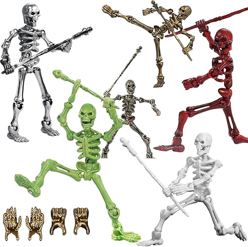 Juego de 6 figuras de acción T13, esqueletos para Halloween, muñeco 13, figura de acción de esqueleto Titan 13, juguete de esqueleto impreso en 3D,