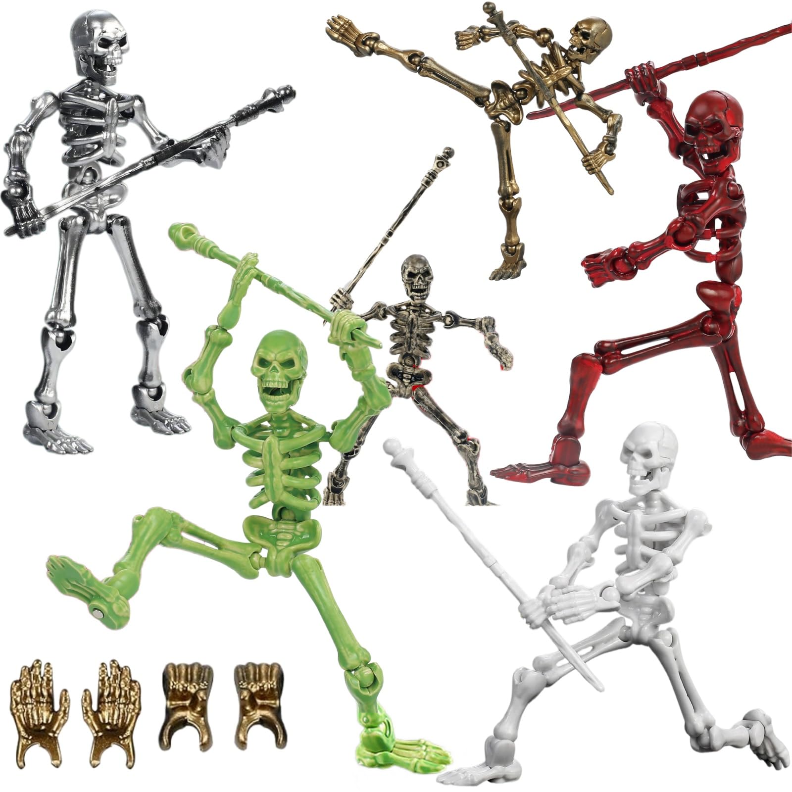 Amazon.com: Lechonix 6 Pack T13 Action Figures Set, Skeleton