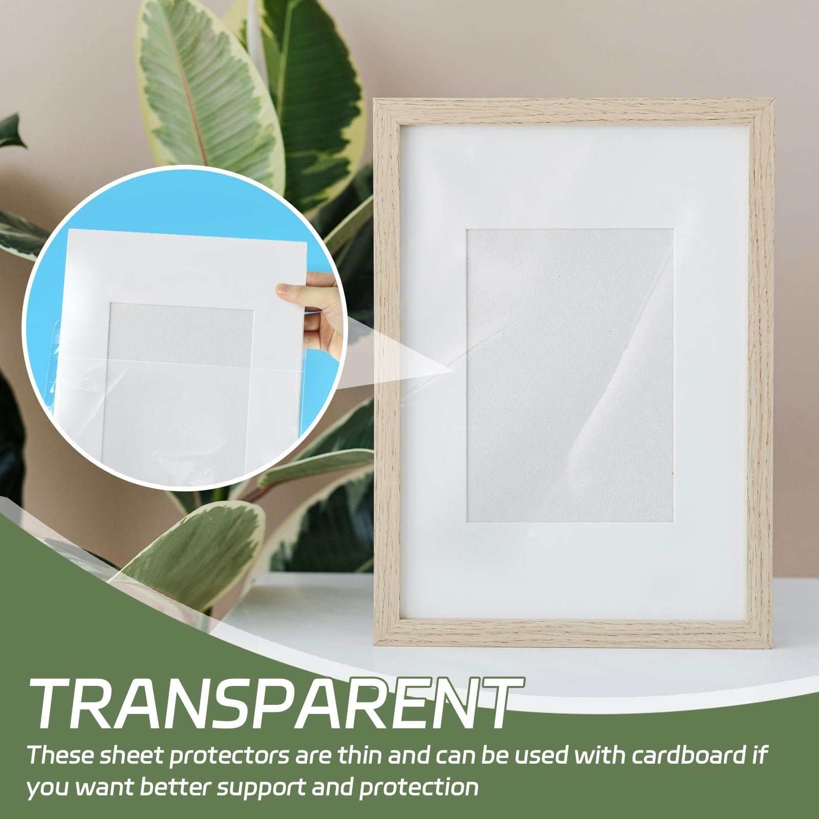 100PCS 8.5 x 11 Inch Cellophane Bags Self Sealing, Resealable Clear Plastic Sleeves for Paper, Artwork, Photo Mats, Comic, Magazine Page Protectors