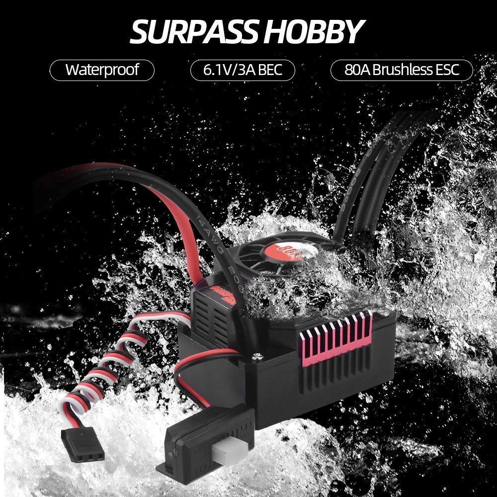 Regolatore ESC Surpass Hobby – 25A 35A 45A 60A 80A 120A 150A – Per Auto RC 1/8 1/10 1/12
