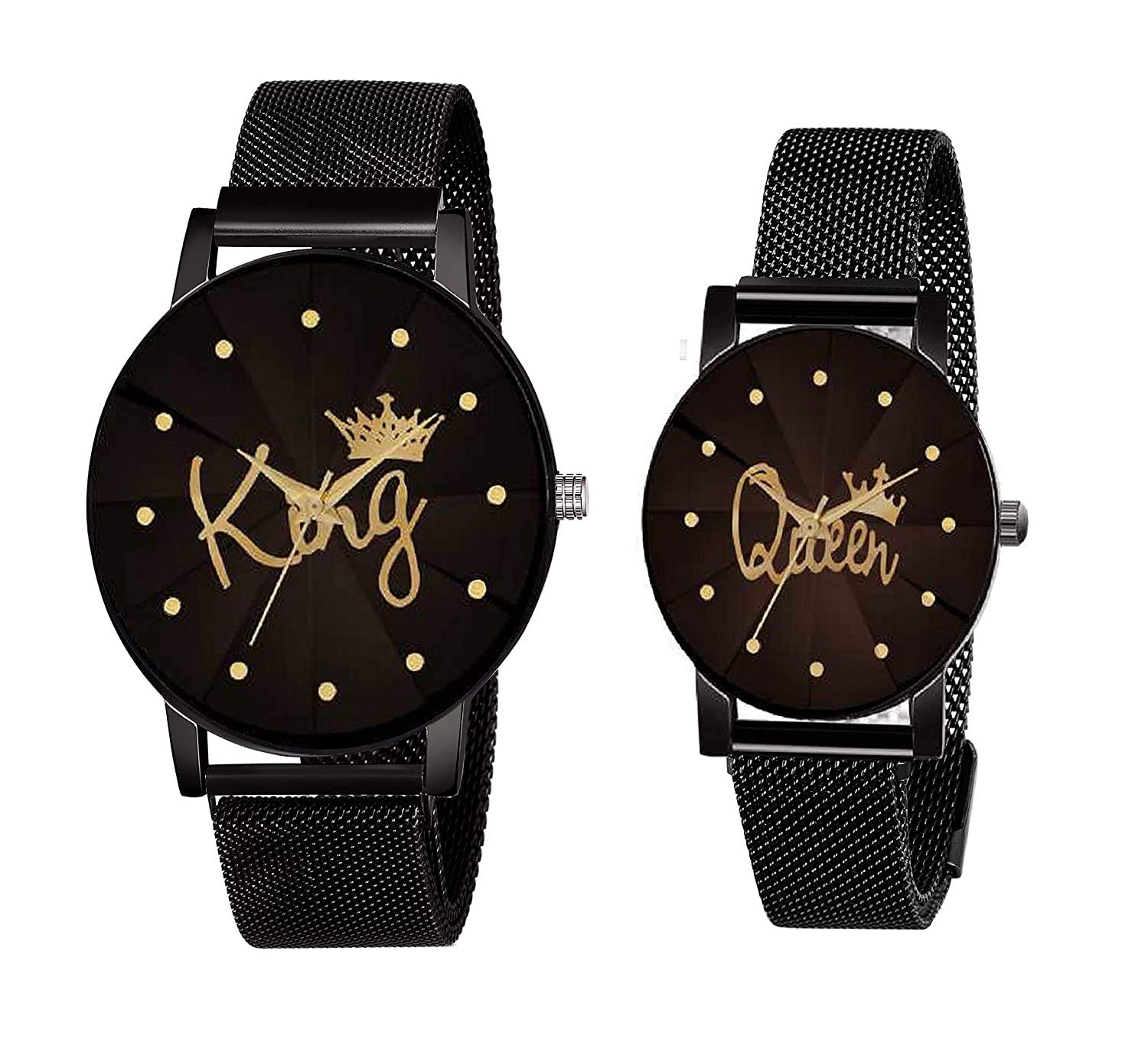 KV K Vajir® Prism Glass with Magnetic Metal Strap Analog King and Queen Black Dial Mens and Womens Watch (B08R9TQLRX) Amazon Price History, Amazon Price Tracker