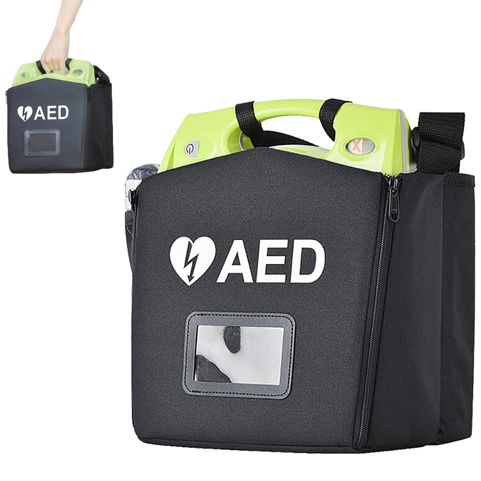 Sac for défibrillateur AED, sac de rangement portable for défibrillateur AED, sac for défibrillateur AED avec sangle réglable, conteneur for instruments d'urgence for défibrillateur AED, corps léger,