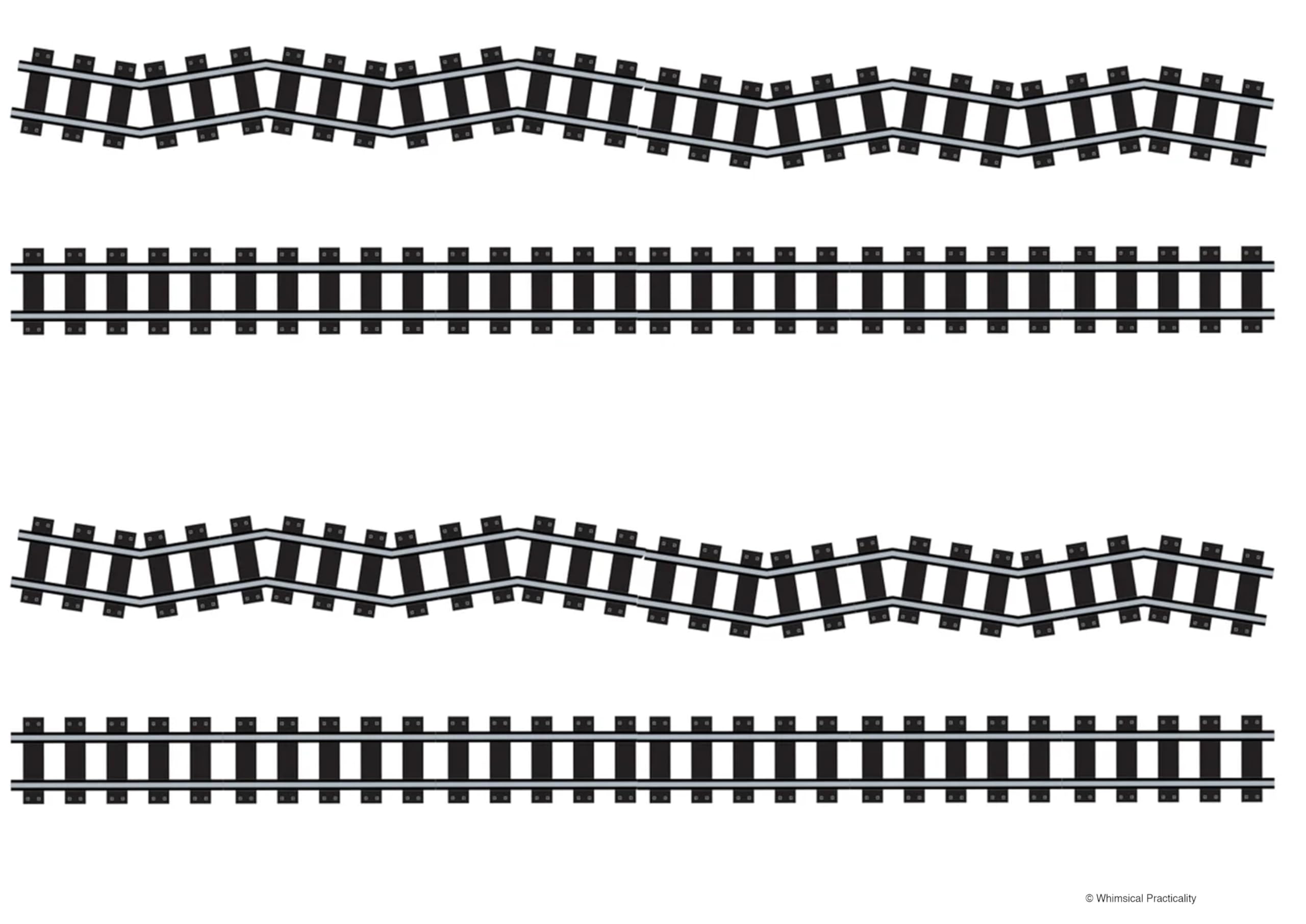 Railroad Tracks cake border 2 Strips per sheet 3.5x10.5 inchs