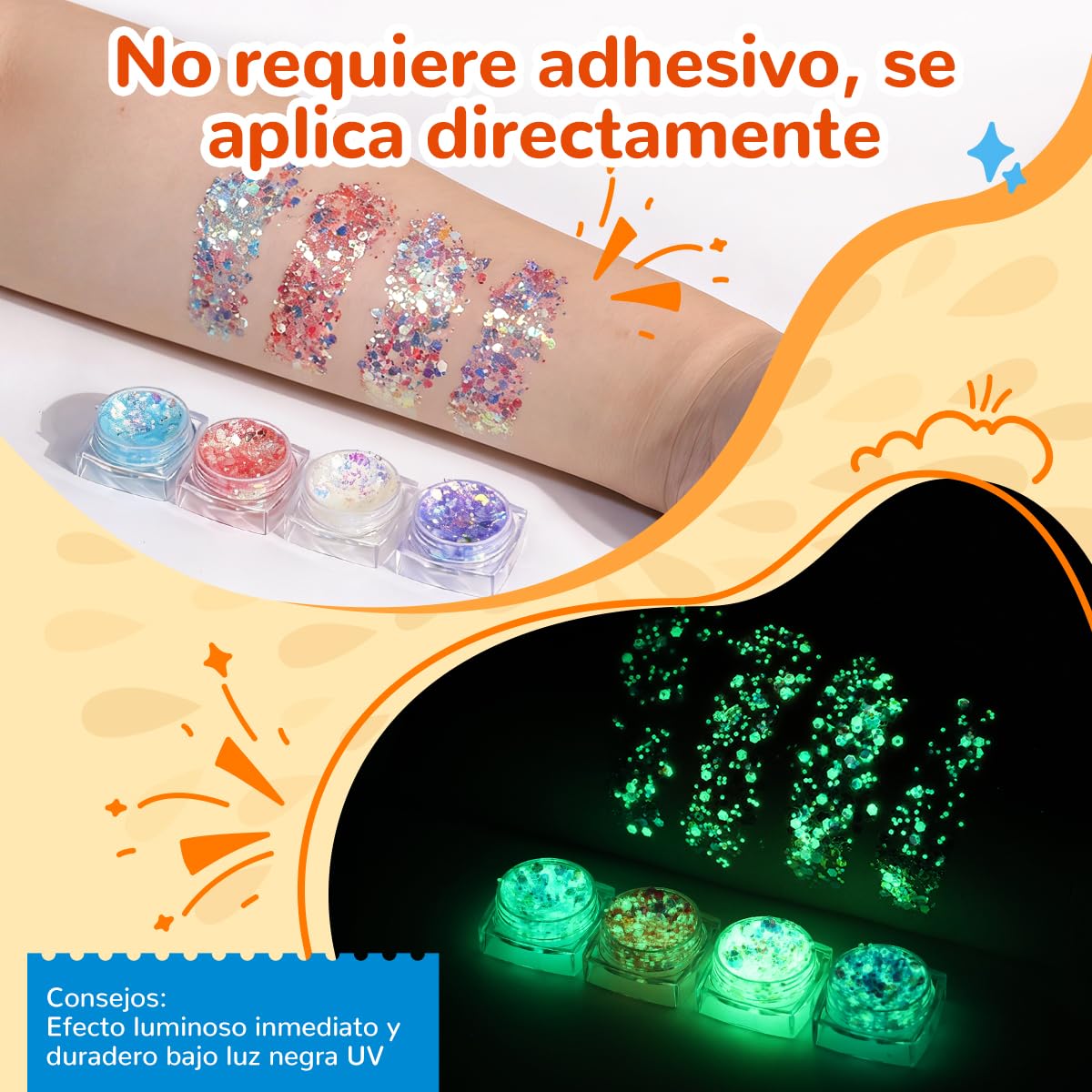 Bledras Kit de Tatuajes Temporales para Niñas, 31 Colores Brillo, 6 Rotuladores Tatuajes Niños, con 178 Plantillas, Halloween, Anime, Cosplay, Conciertos, Festivales, Carnaval, Pintura Facial — view 2