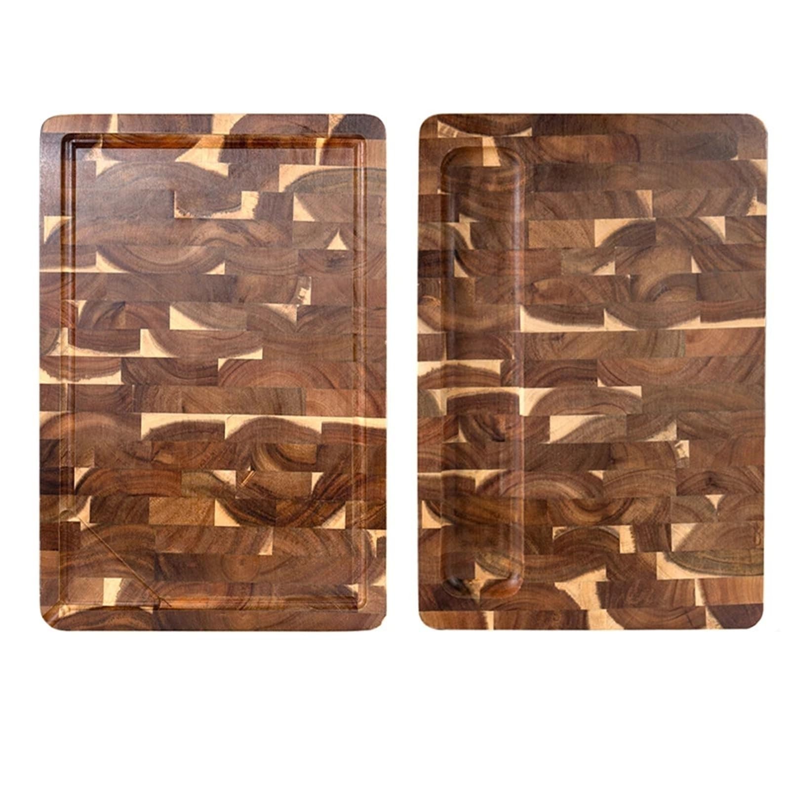 Tabla de cortar de acacia de doble cara con ranura for jugo