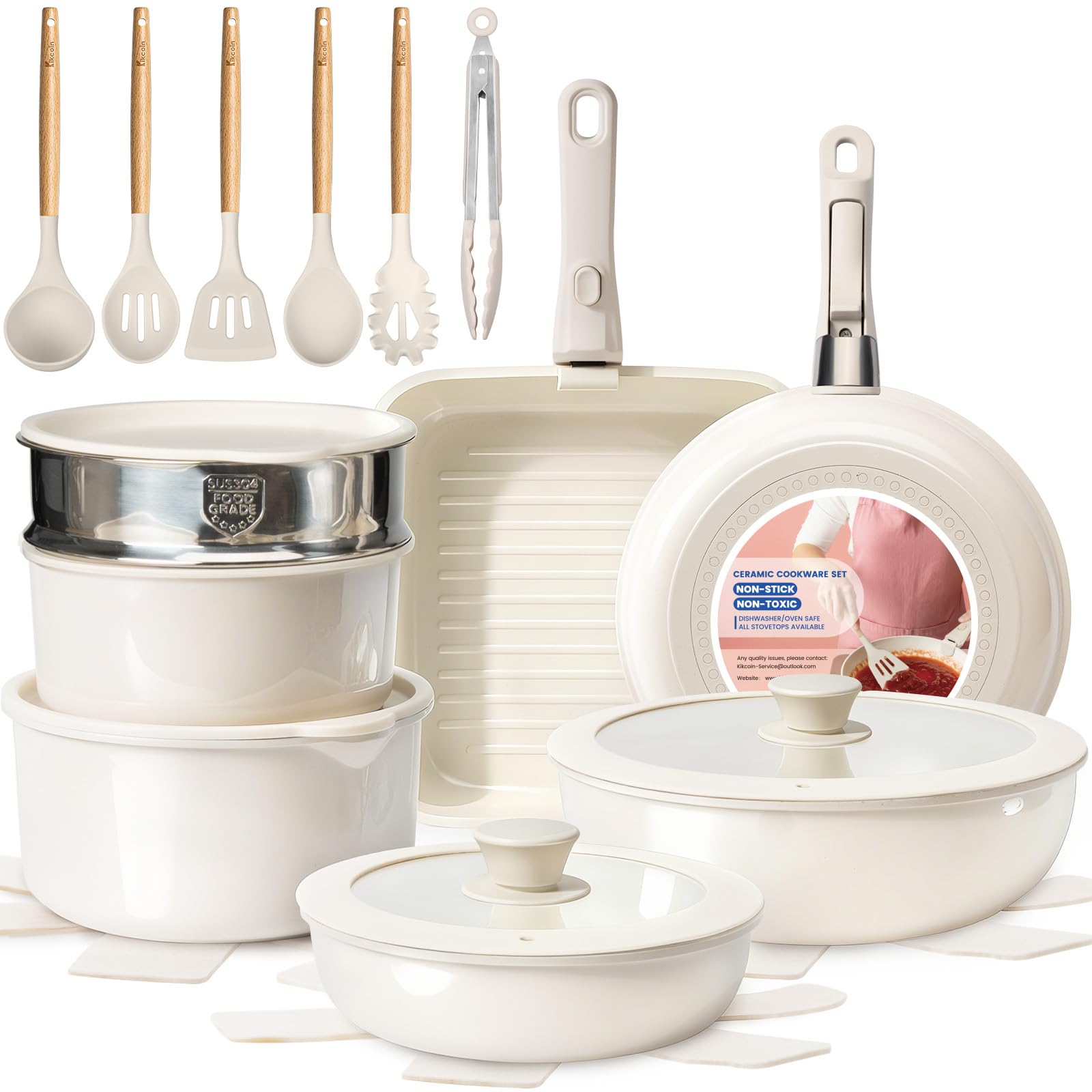 KIKCOIN 25pc Cookware Set