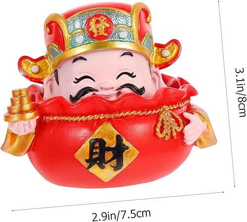 Miniatura 9 de Abaodam God of Wealth Ornament Feng Shui God of Figurine Gifts for Car Buddha Decor God of Statue Buda Shiva Statue Desk Topper Miniature Resin Tray