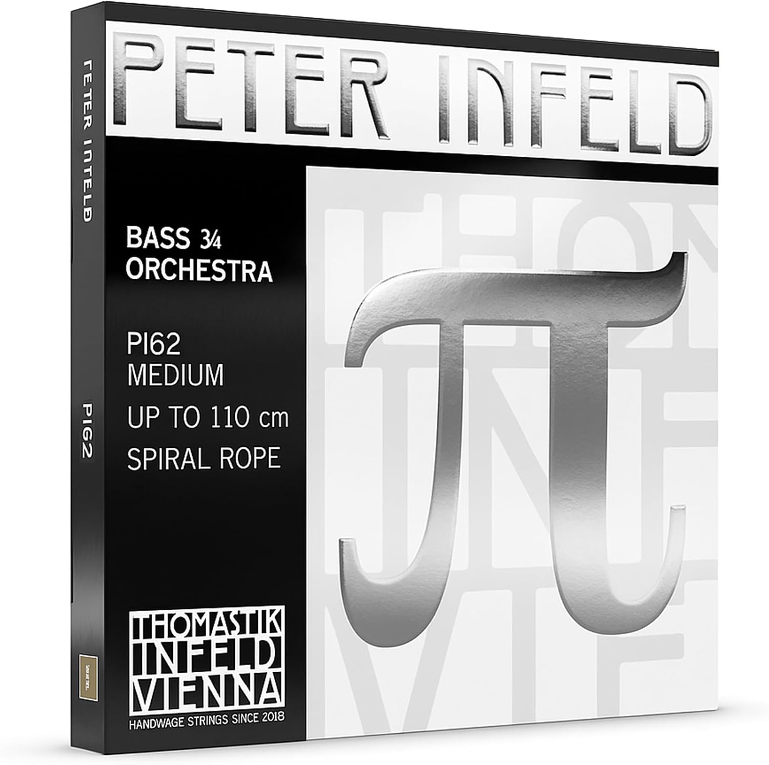 Peter Infeld Double Bass E/C Extension String PI64C, Bass 3/4 - Chrome Windings, Spiral Core, Medium Tension 72.3 lb, Usable Up to 110 cm - Easy to Bow, Plenty of Growl and Sustain, Easy to Control