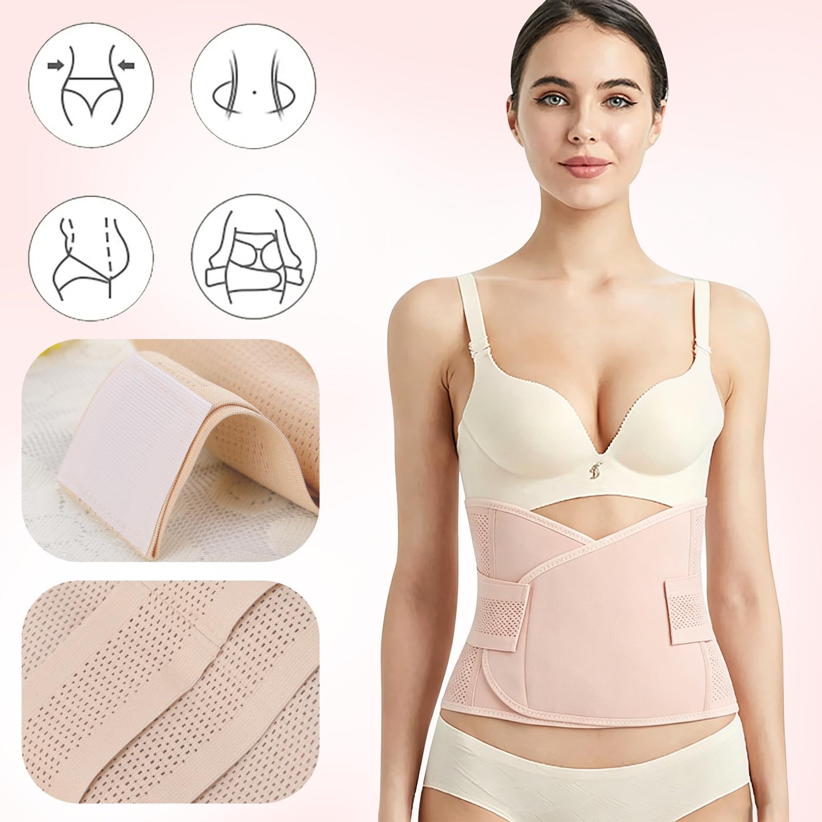 Fascia addominale post-partum, fascia addominale regolabile, cintura di recupero 3 in 1, sezione C, cintura per alleviare il dolore alla schiena, supporto post-partum per lo stomaco dopo la gravidanza