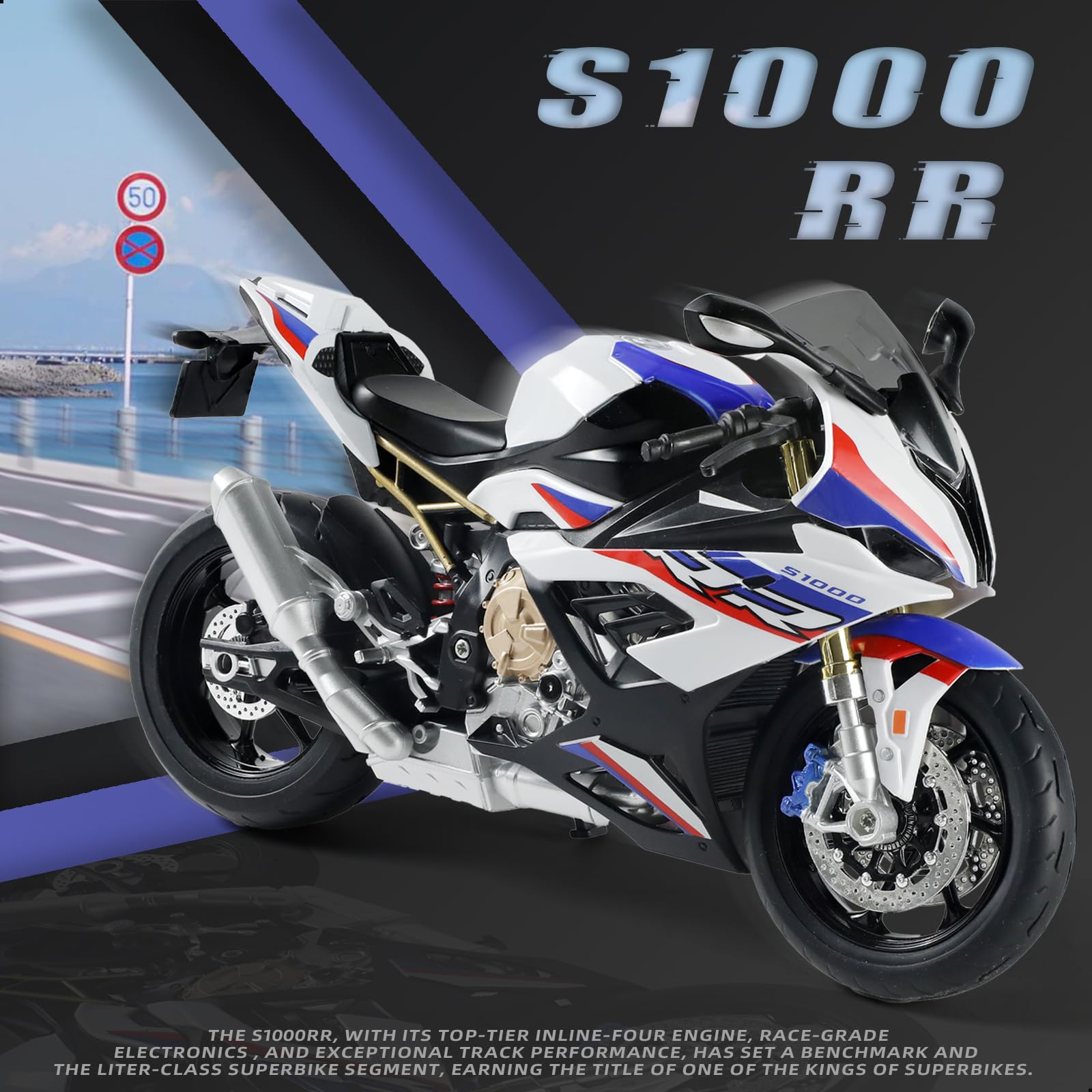 Risopen 1:9 Motorcycle Model for BMW S1000RR Metal Die-cast