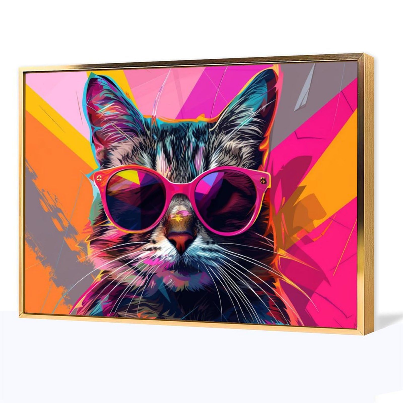 Amazon.co.jp: 絵画 クールな猫 アートパネル ポスター 超リアルな動物