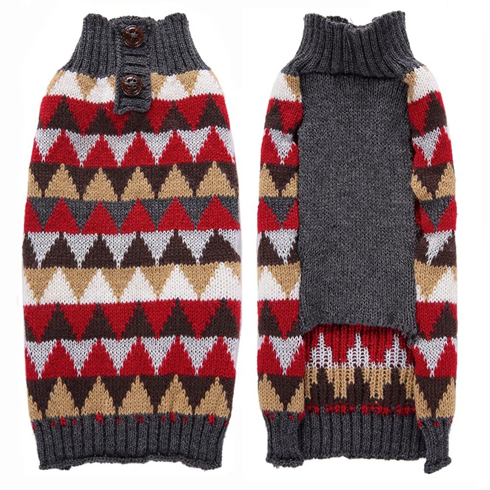 KUTKUT Geometric Pattern Stretchable Knitted Warm Turtleneck Winter Warm Sweater for Large Dogs (Size: XXL, Adjustable Chest: 62cm - 68cm) (B09H2NHPKR) Amazon Price History, Amazon Price Tracker