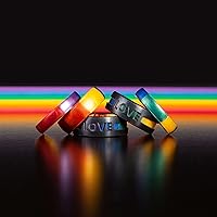 Vista 4 de Enso Rings Pride Collection - Anillo de silicona LGBTQ+ - Diseño grabado - cómodo, transpirable y seguro